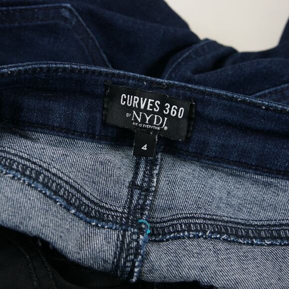 NYDJ Slim Straight Stretch Curves 360 Dark Wash Jeans Womens Sz 4 - Picture 10 of 13
